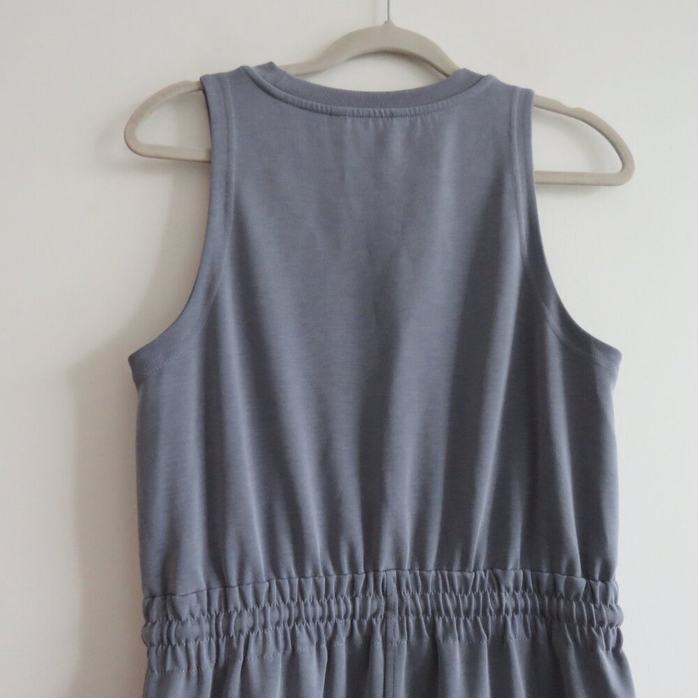 ATHLETA Seasoft Midi Dress in Coastline Blue Travel Casual Stretch Neutral Sz S - Picture 8 of 11